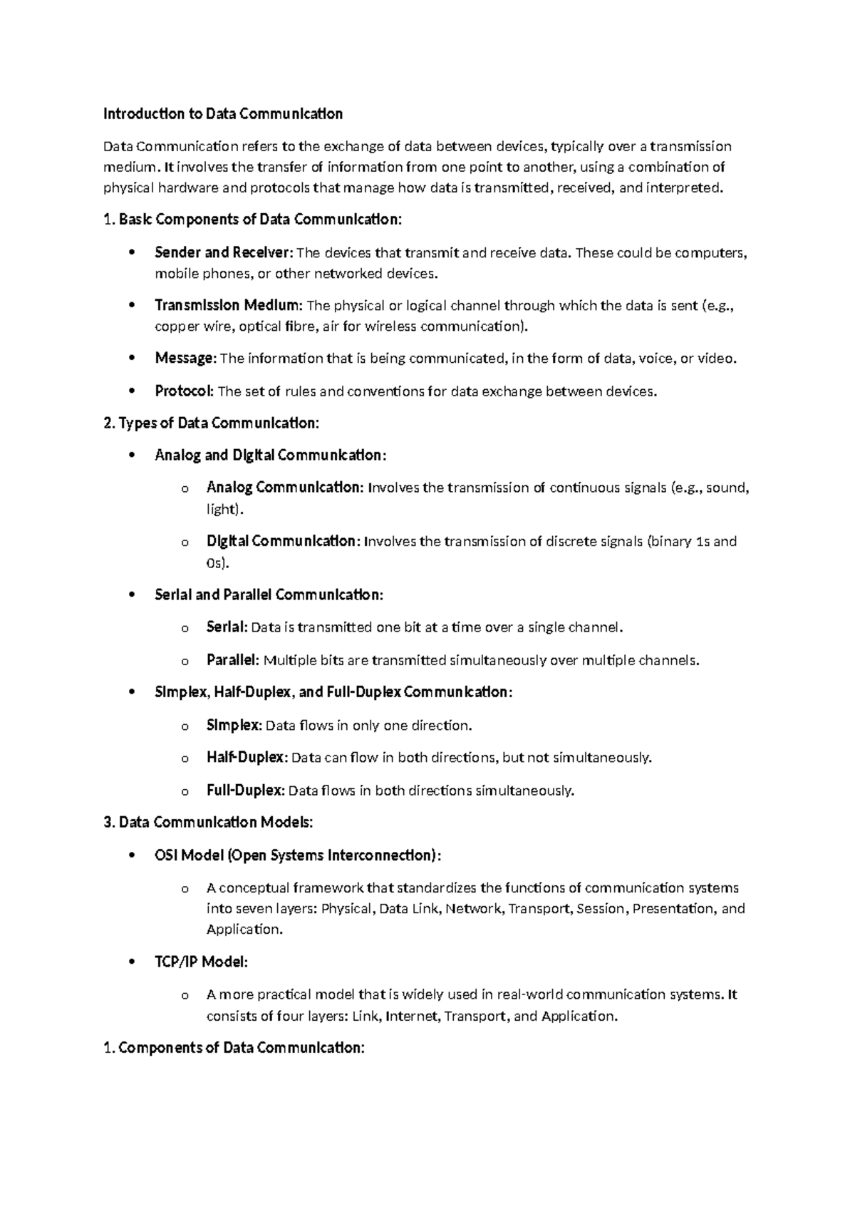 DATA Communication Unit 1: Introduction to Key Concepts and Models ...