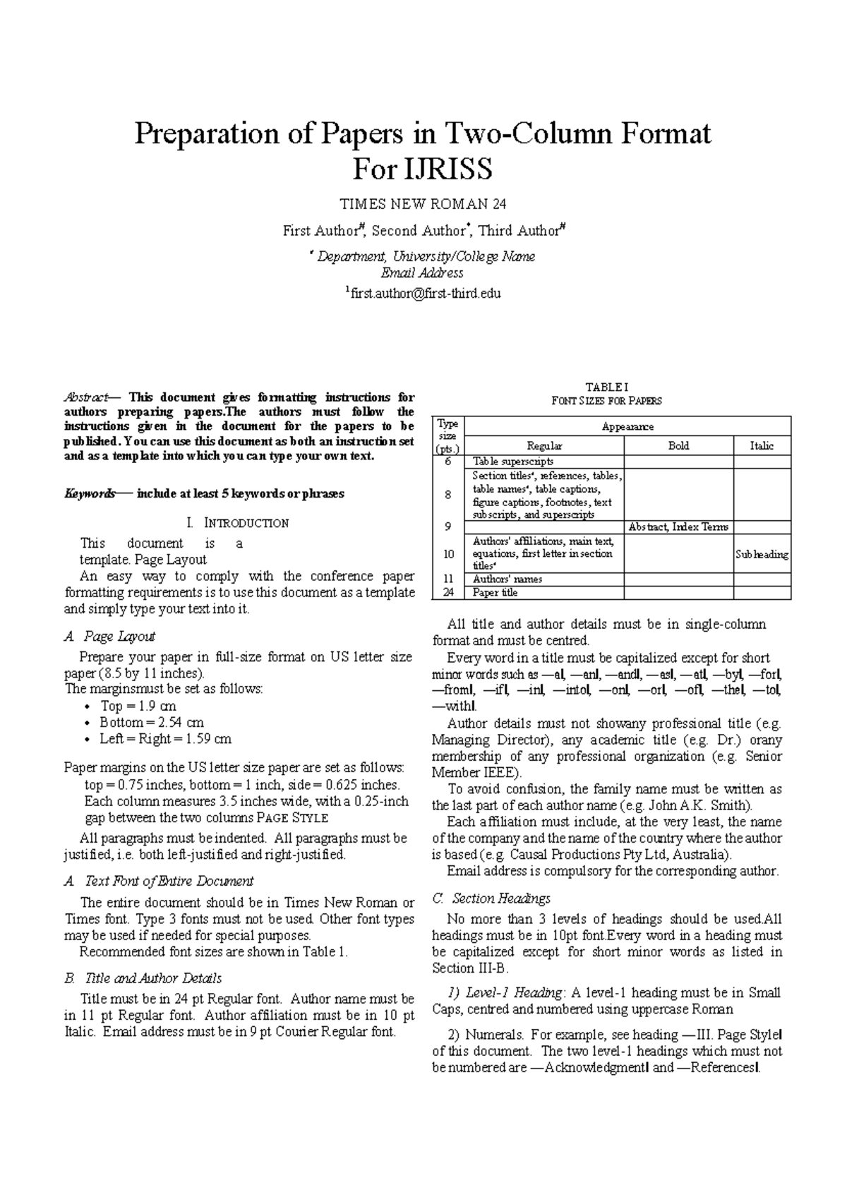 Formatting Instructions for IJRISS Papers: A Comprehensive Template ...