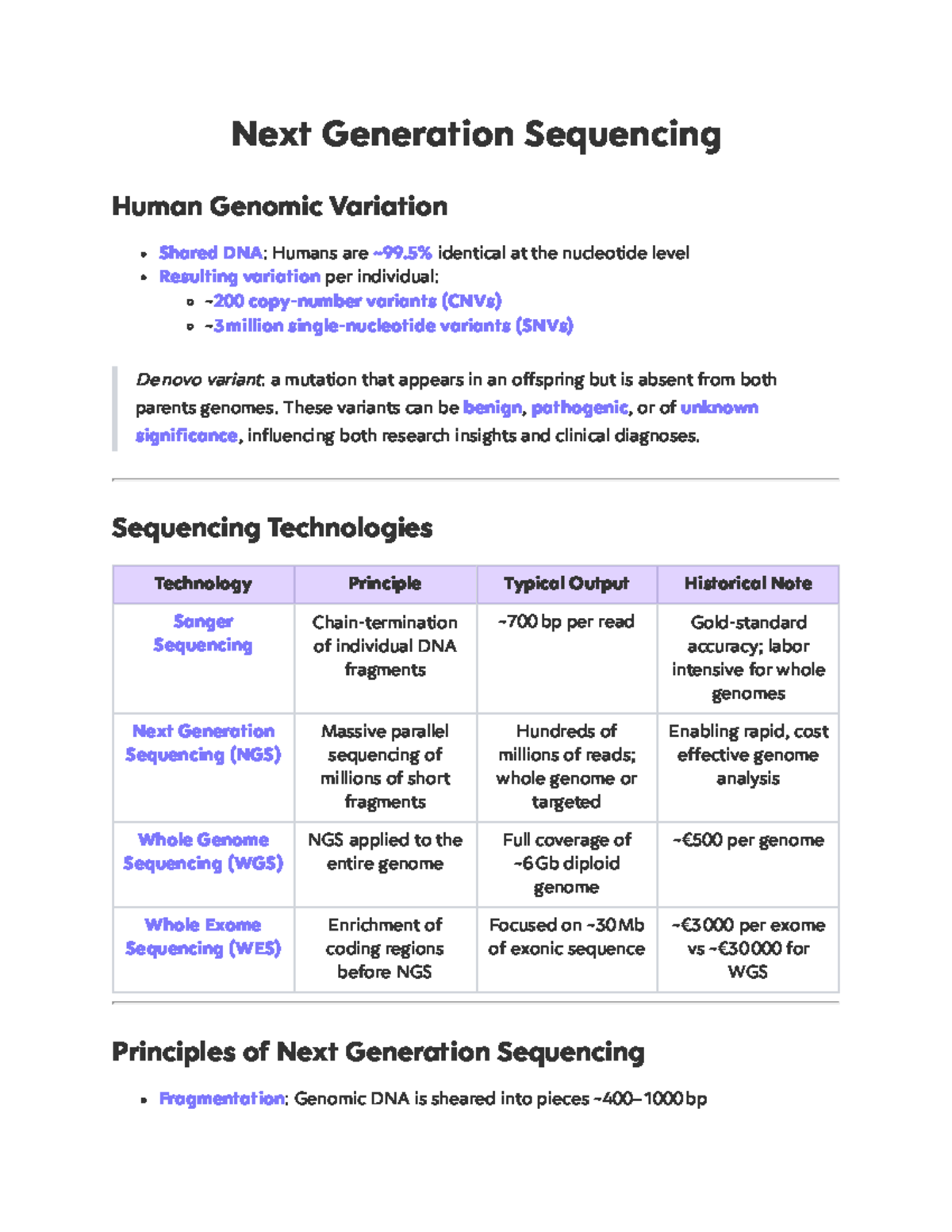 Next Generation Sequencing (NGS) Overview and Applications - Studeersnel