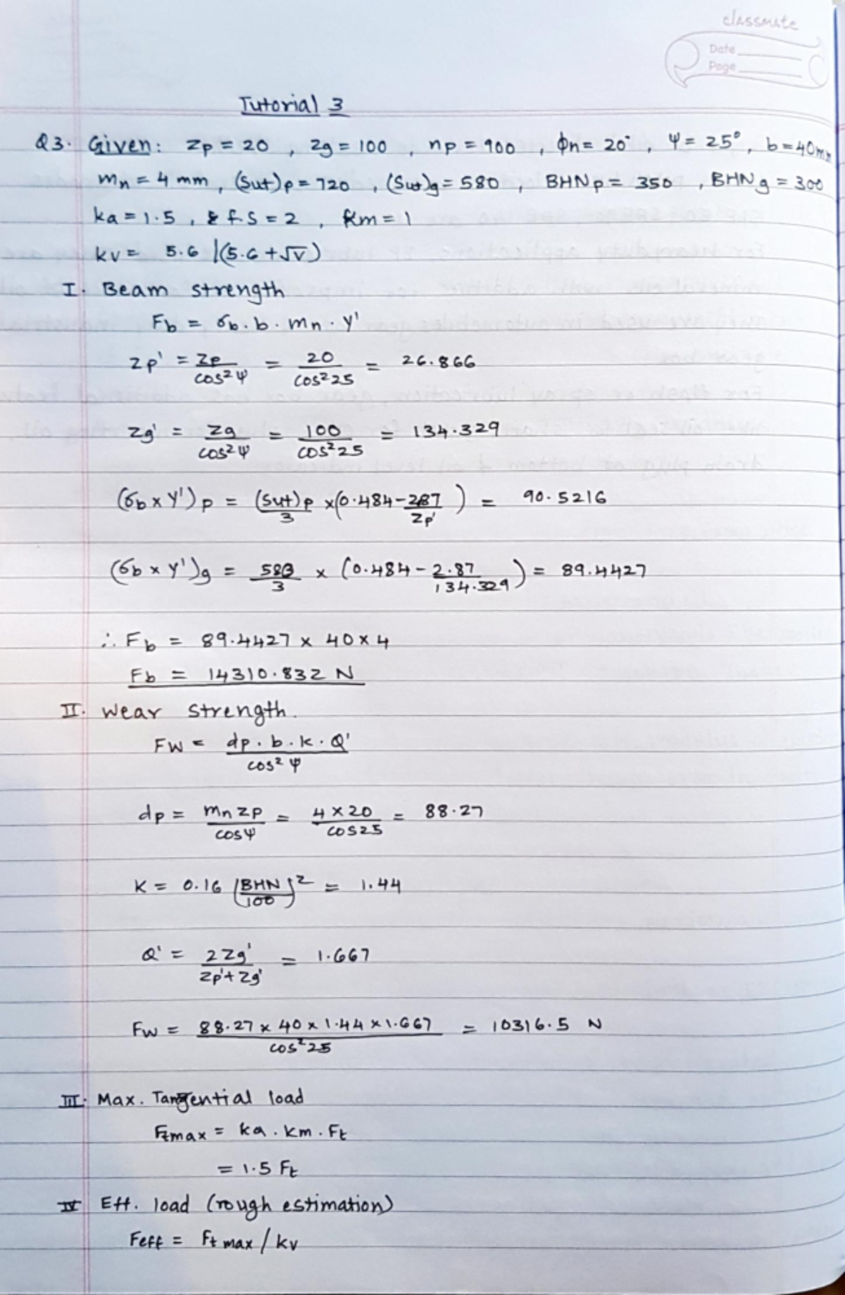 TSD TUT4 4737 - Answers & Calculations for Tutorial 4 - Studocu