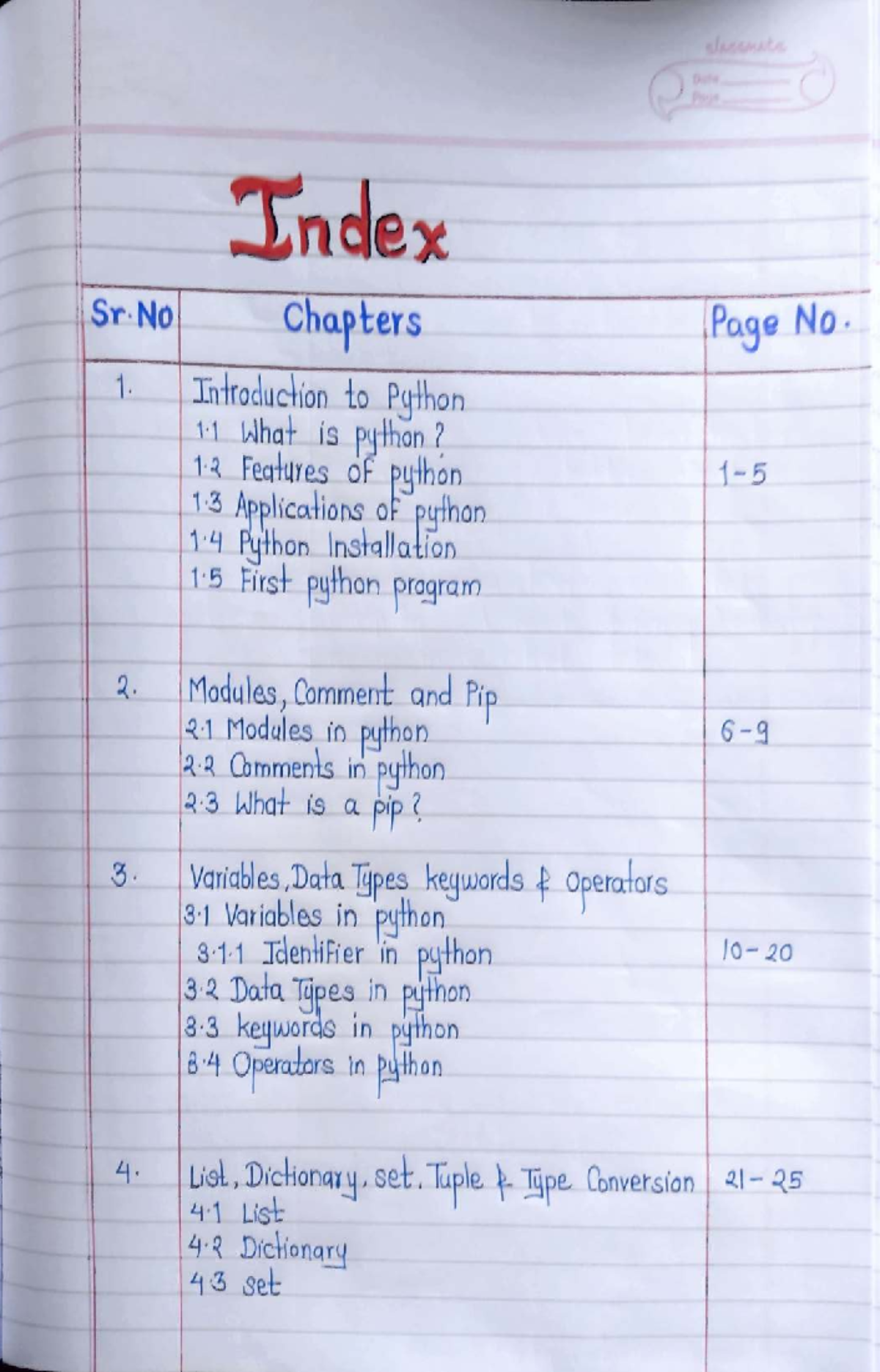 Python Handwritten Notes: Introduction to Programming (CS101) - Studocu
