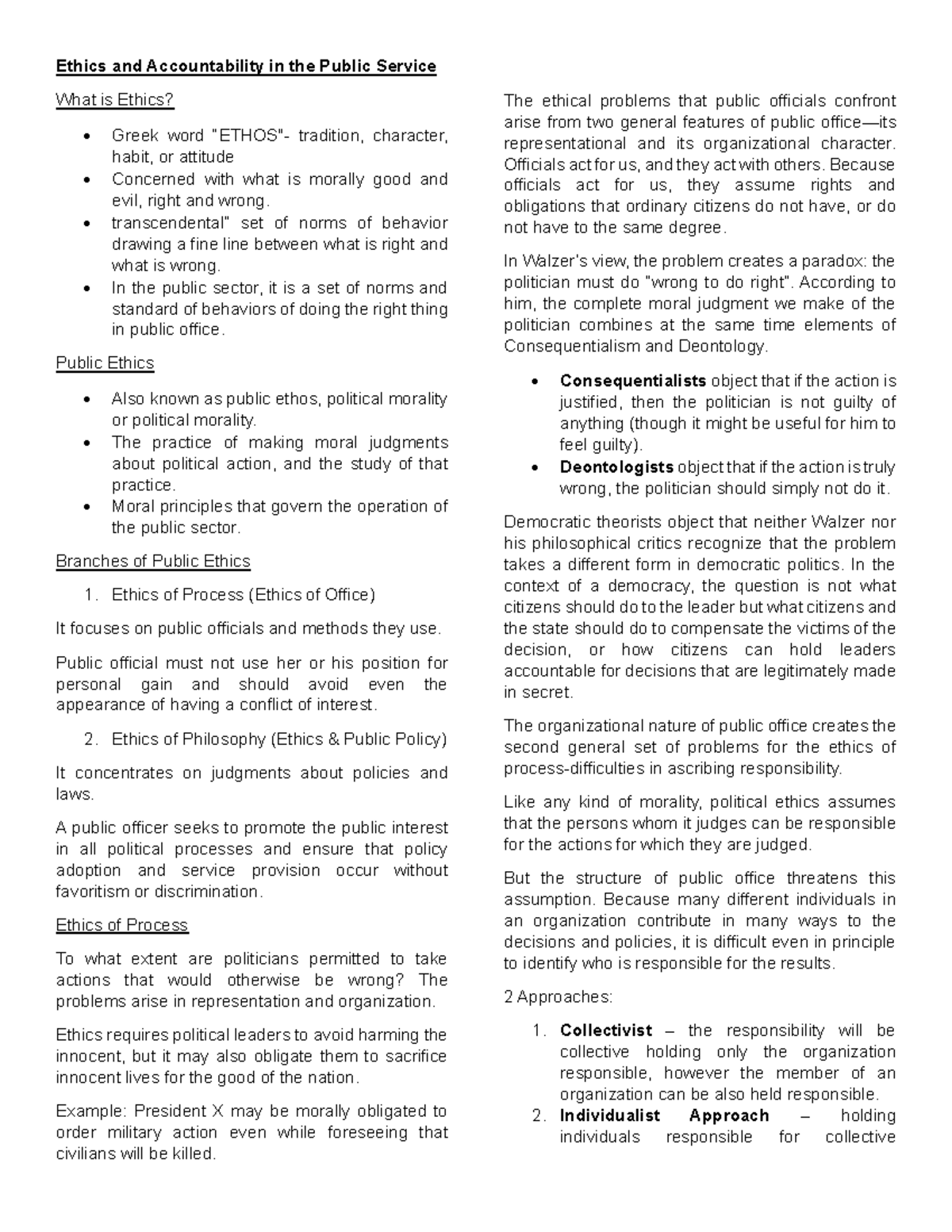 PA 208 - Overview of Ethics & Accountability in Public Service - Studocu