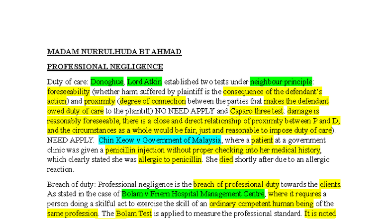 Final Exam Notes on Torts (LAW 101) - Studocu