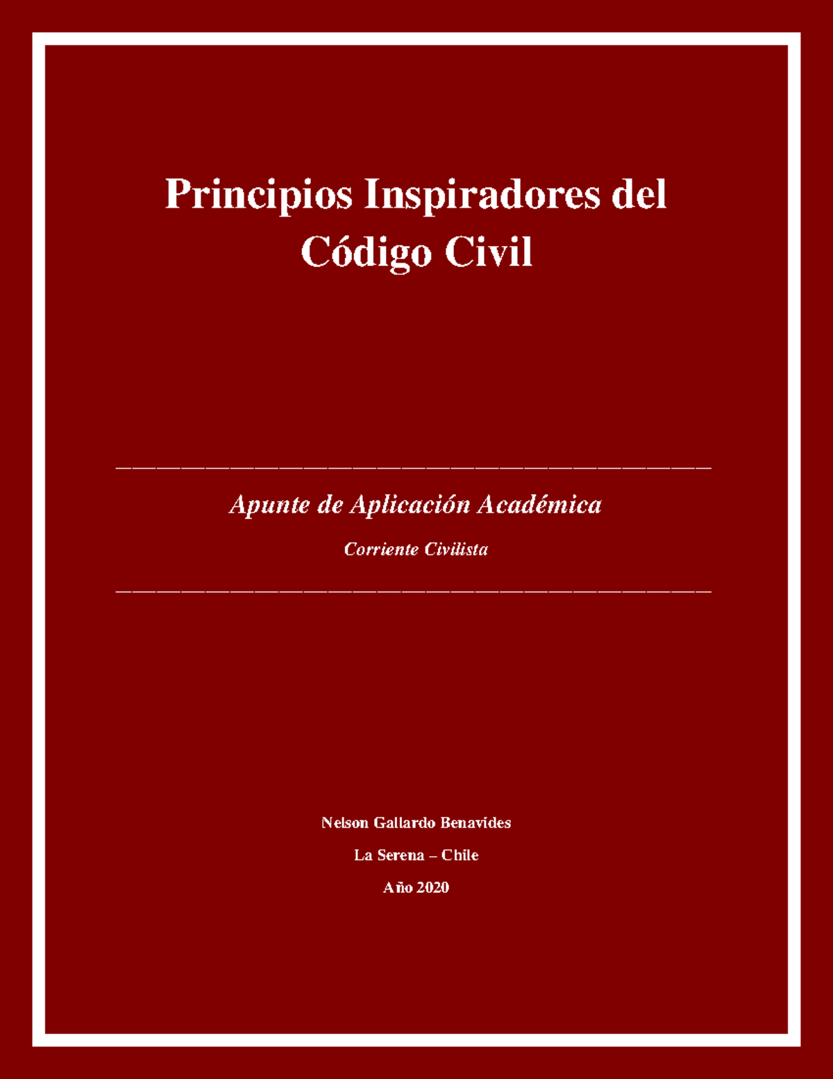 Principios Inspiradores del Código Civil - Apuntes Académicos (Derecho Civil) - Document Preview