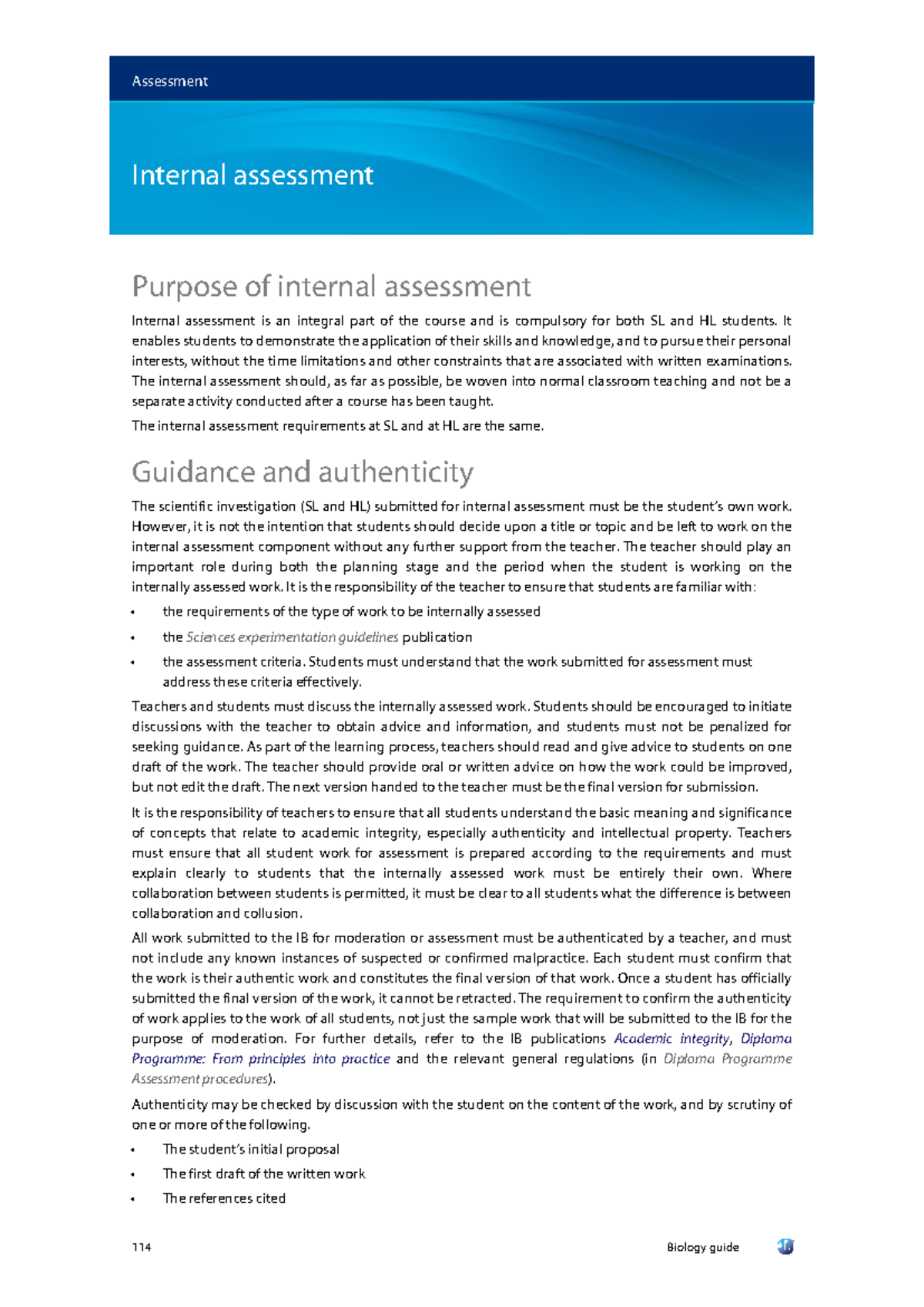 2025-BIO-IA Guidelines: Internal Assessment for SL & HL Students - Studocu