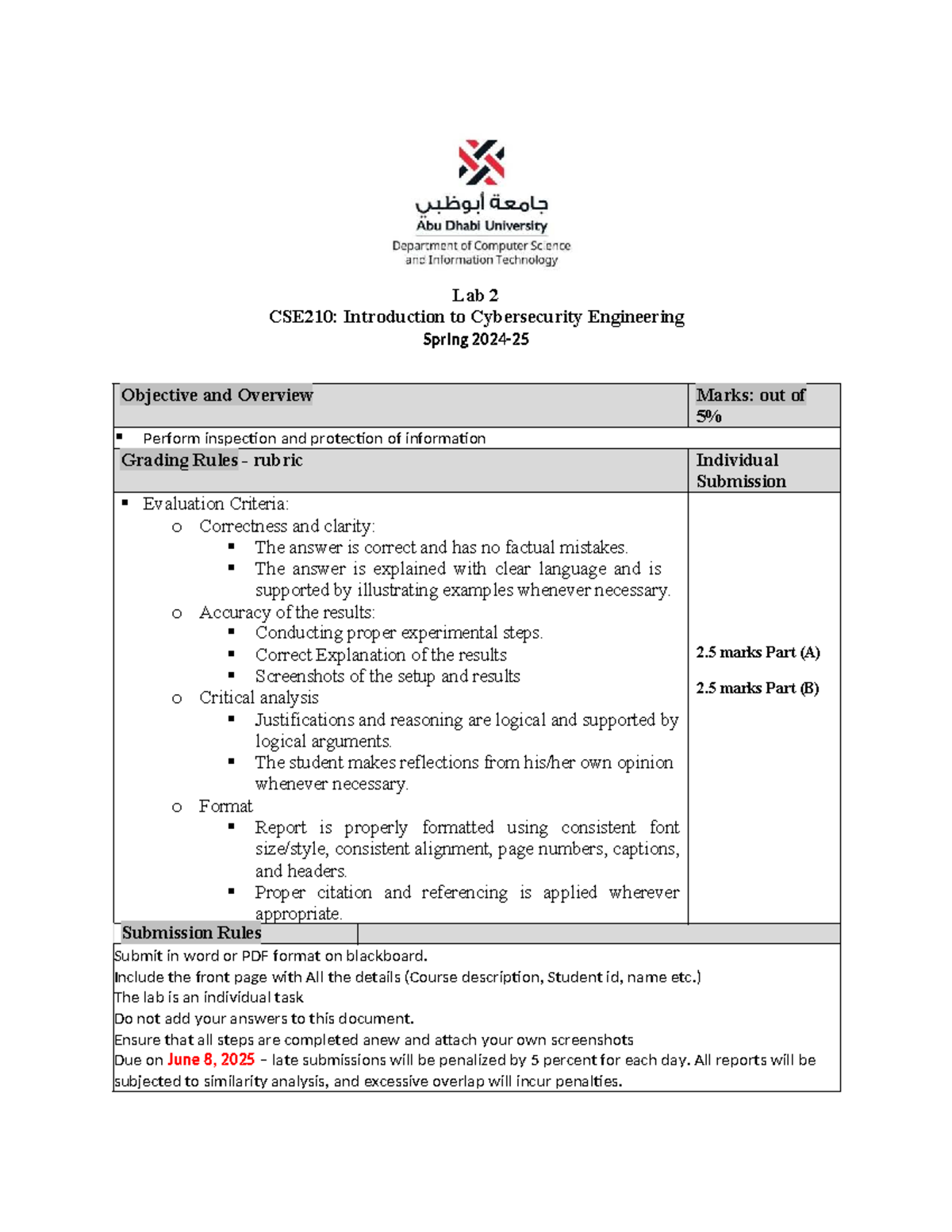 Lab 2 - CSE210: Cybersecurity Engineering - Wireshark Traffic Analysis ...