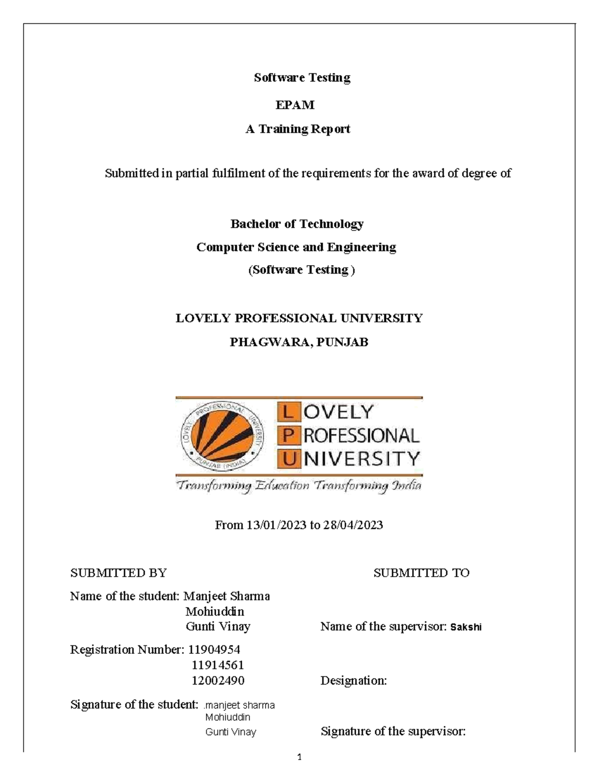 Final project report - Software Testing EPAM A Training Report ...