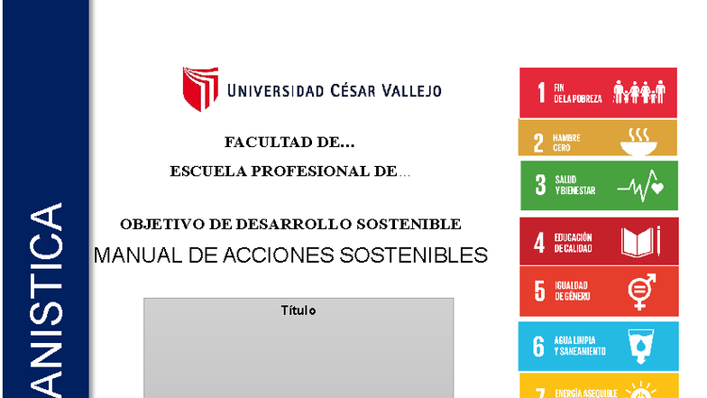 Manual de Acciones Sostenibles ODS - Facultad Formación Humanística ...