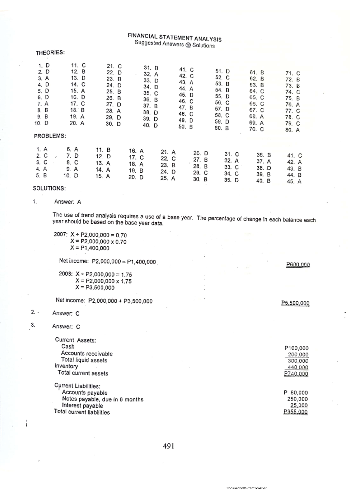 Financial Statement Analysis (FSA) - Key Answers and Review Guide - Studocu