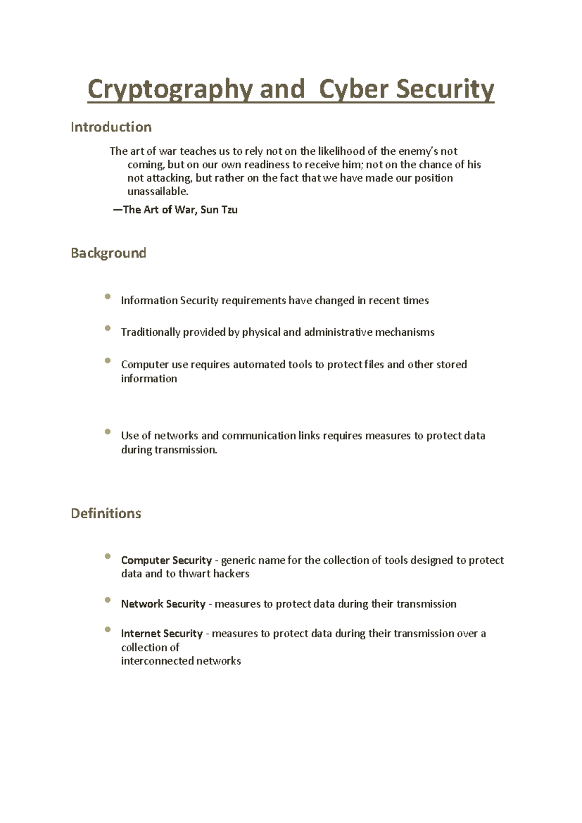 Cryptography and Cyber Security 1 - Cryptography and Cyber Security ...