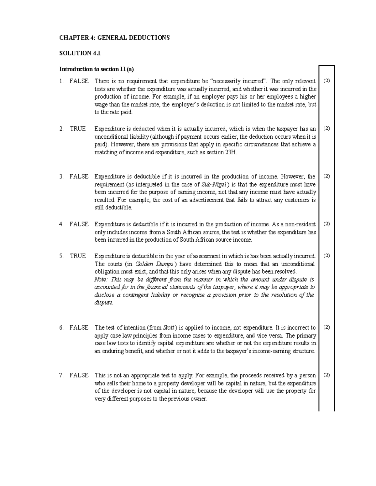 QSAT 2024 Chapter 4: General Deductions Solutions and Analysis - Studocu