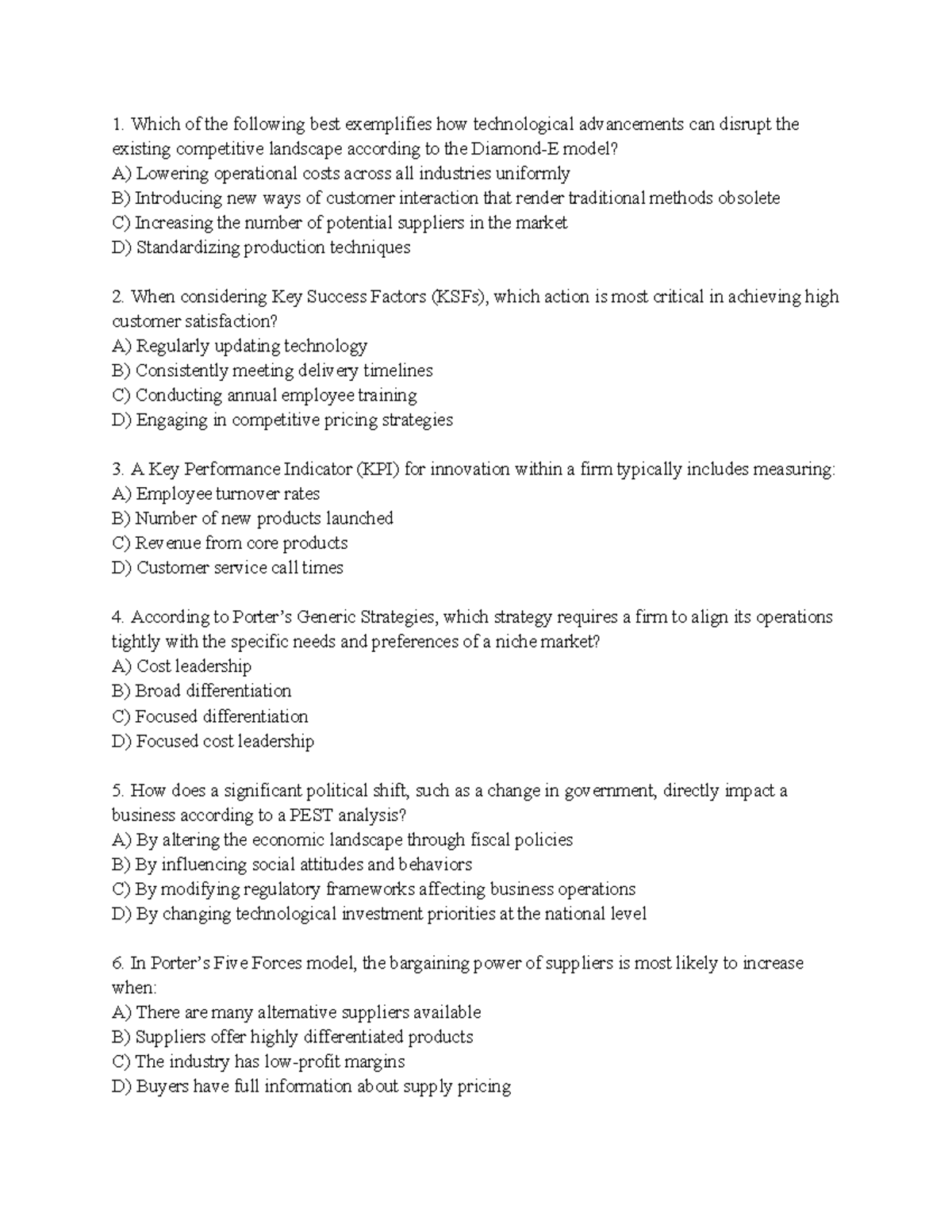 Bu 111 Multiple Choice Exam Questions - Which of the following best ...