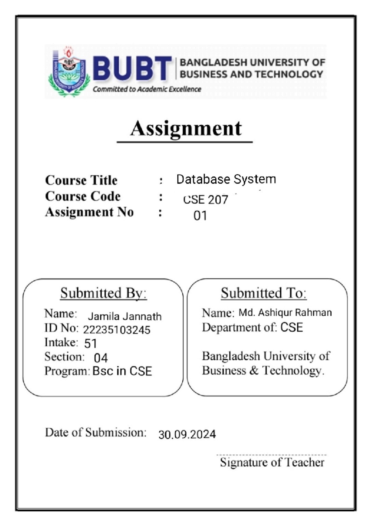 CSE 207 Assignment 01: Database System Overview and Queries - Studocu