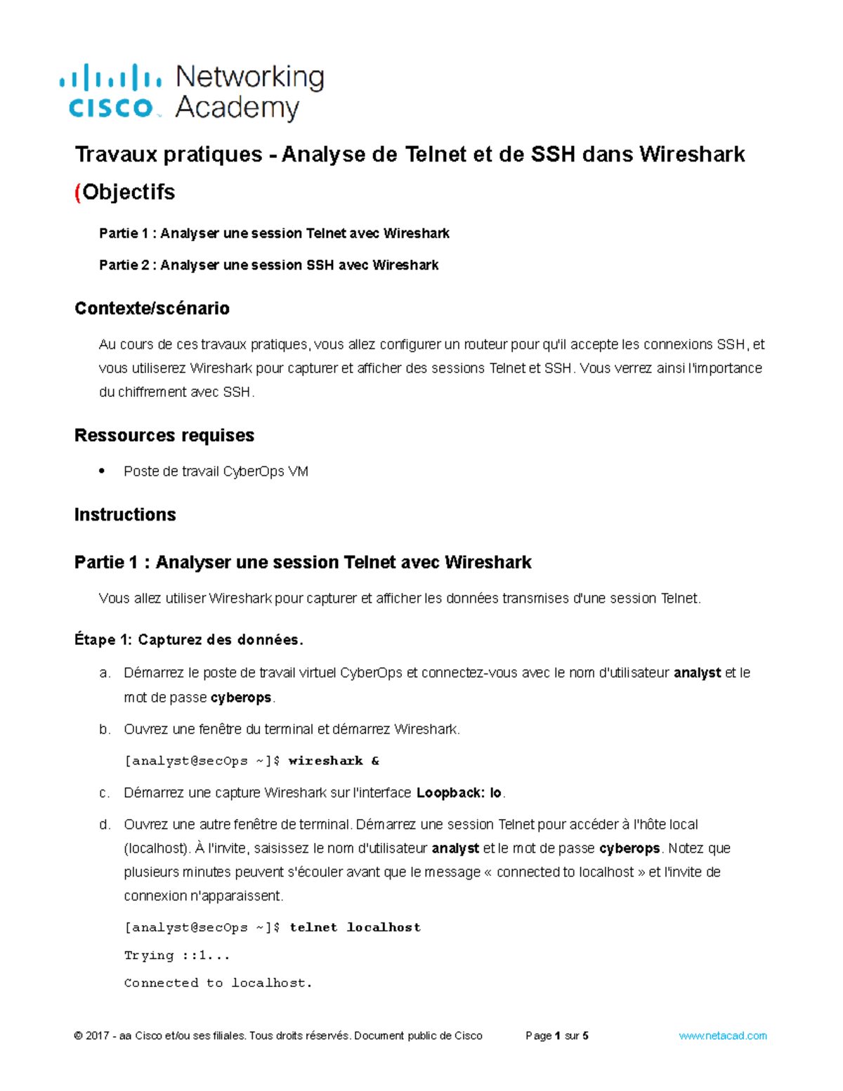 21.2.12 Lab - Analyzing Telnet and SSH Sessions Using Wireshark - ILM ...