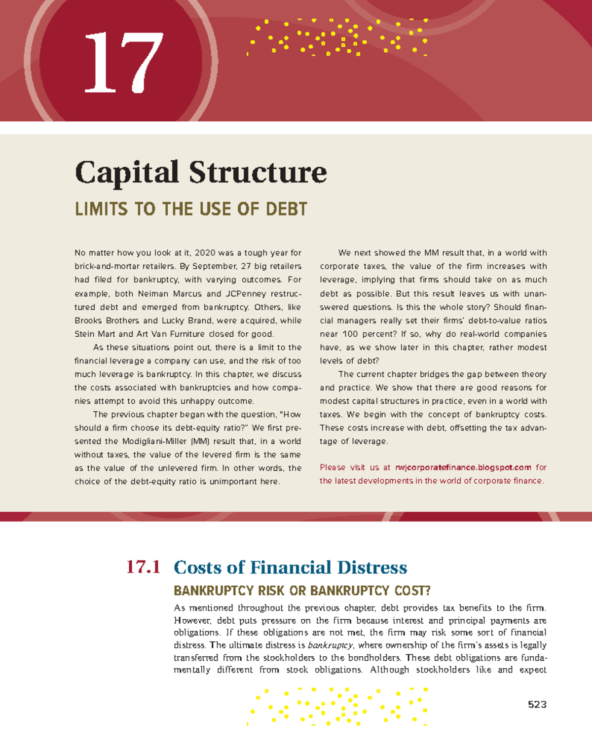 Chapter 17 TCDN: Capital Structure and Limits to Debt Usage - Studocu