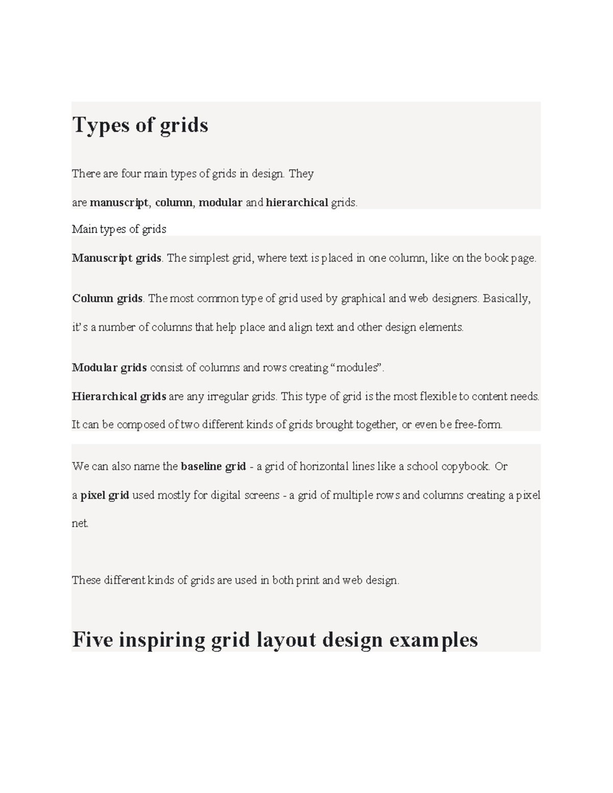 Types of Grids in Design: Key Insights for Journalism Students - Studocu