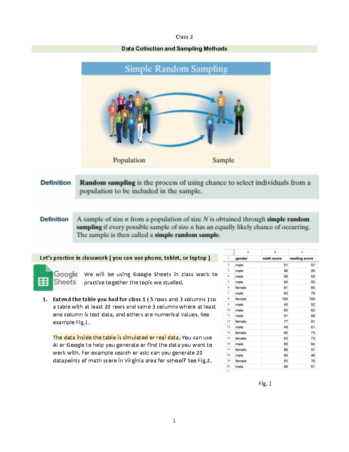 Class 2 - Data Collection & Sampling Methods Practice - Studocu