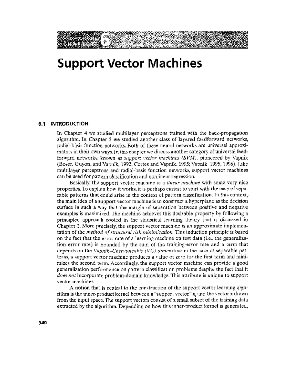 CHAPTER 6 Support Vector Machines: Key Concepts and Applications - Studocu
