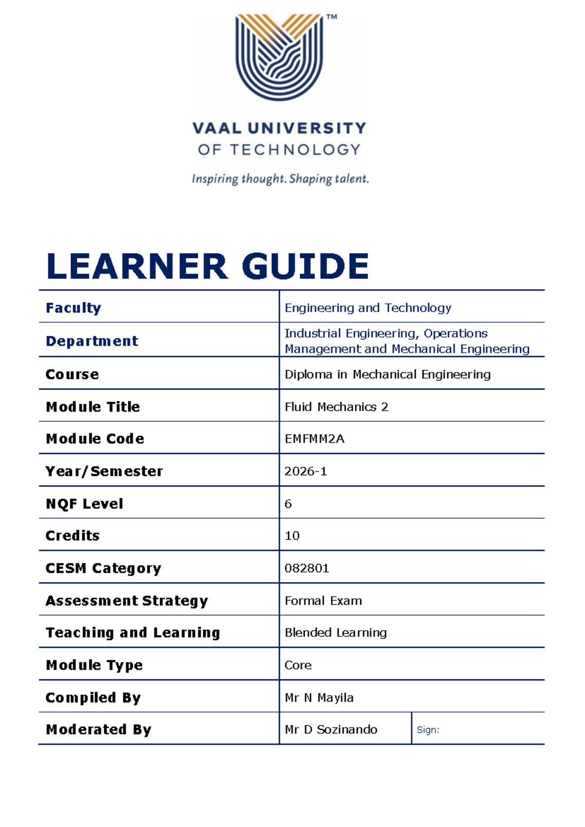 Learner Guide for Fluid Mechanics 2 (EMFMM2A) - Diploma in Mechanical ...