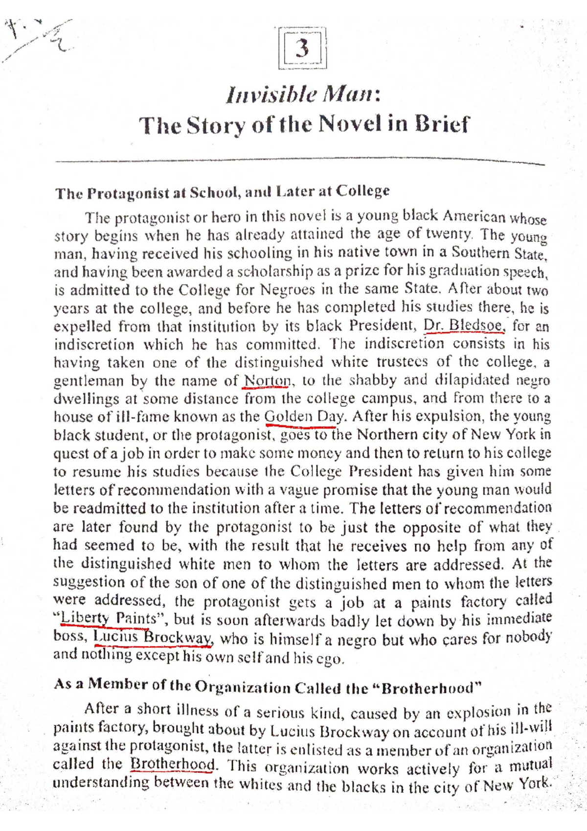 Invisible man summary...English degree - 3 Invisible Man: The Story of ...