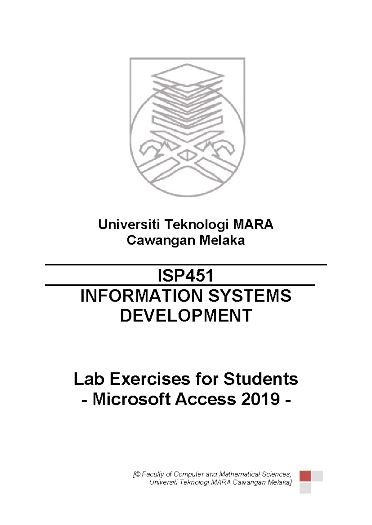 Lab Exercises Compilation for ISP451: Information Systems Development ...