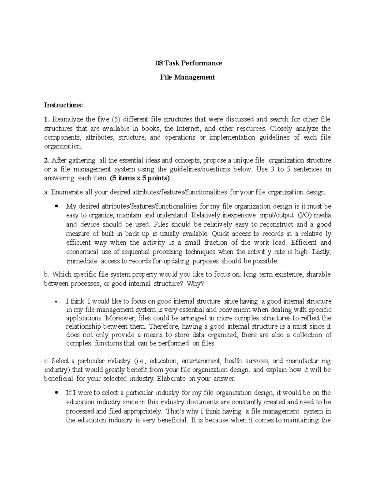 08 Task Performance File Management Analysis And Design Proposal