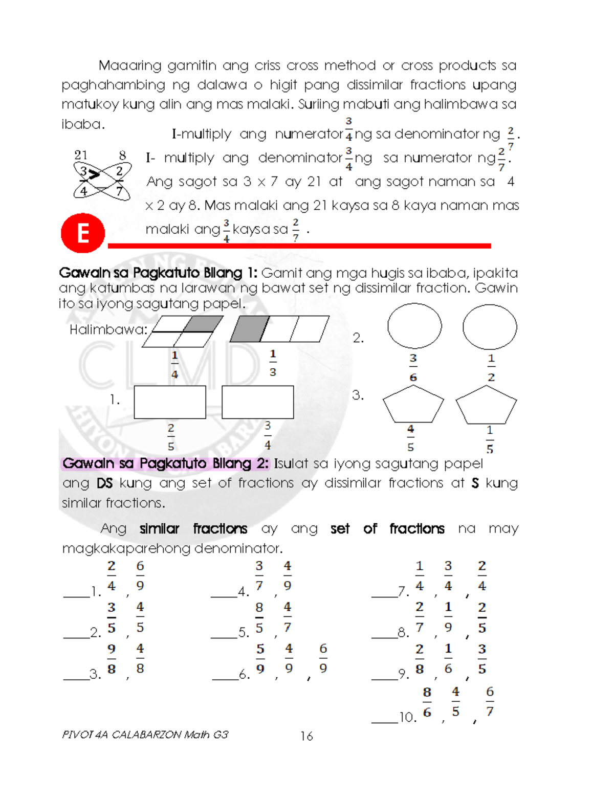 Math G 3Q3V2-1 - Interpreting Similar and Dissimilar Fractions - Studocu