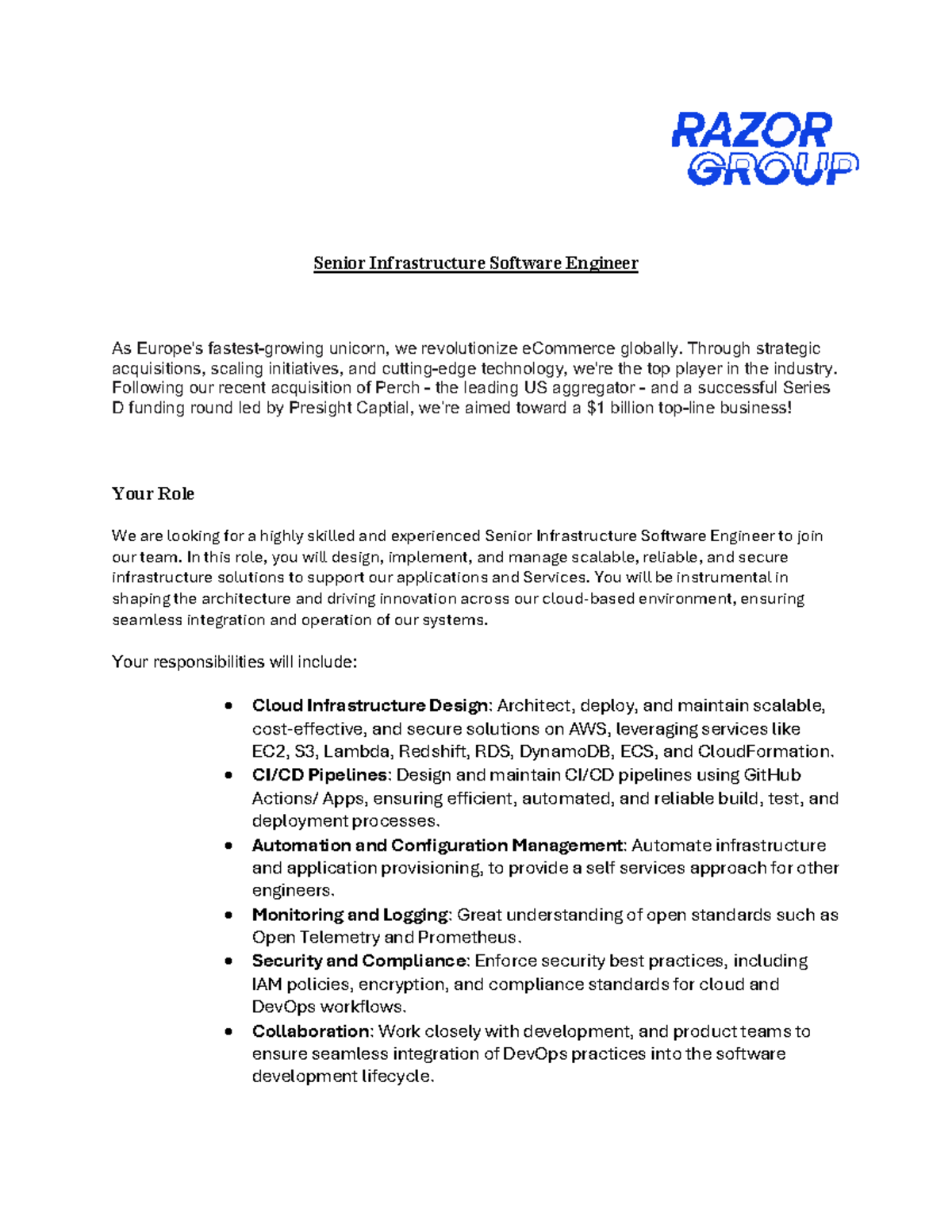 Senior Infrastructure Software Engineer Role Overview and ...