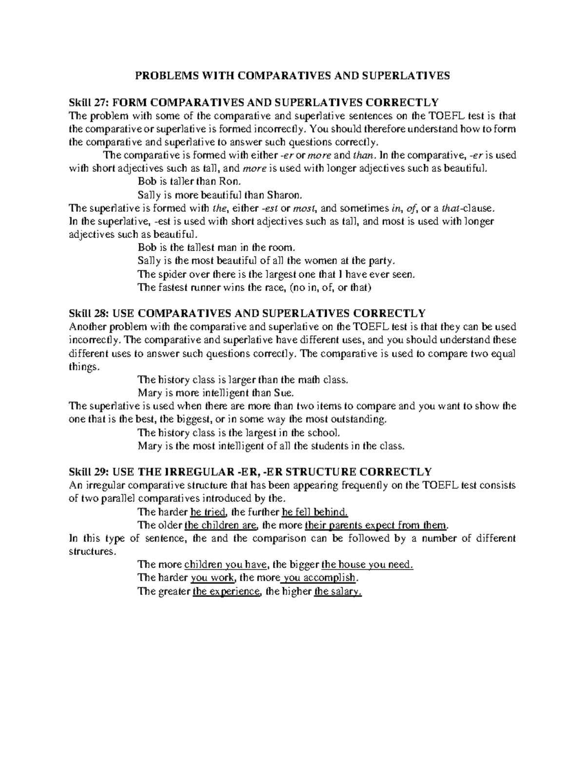 9. Comparatives and Superlatives: Written Expression Study Guide - Studocu