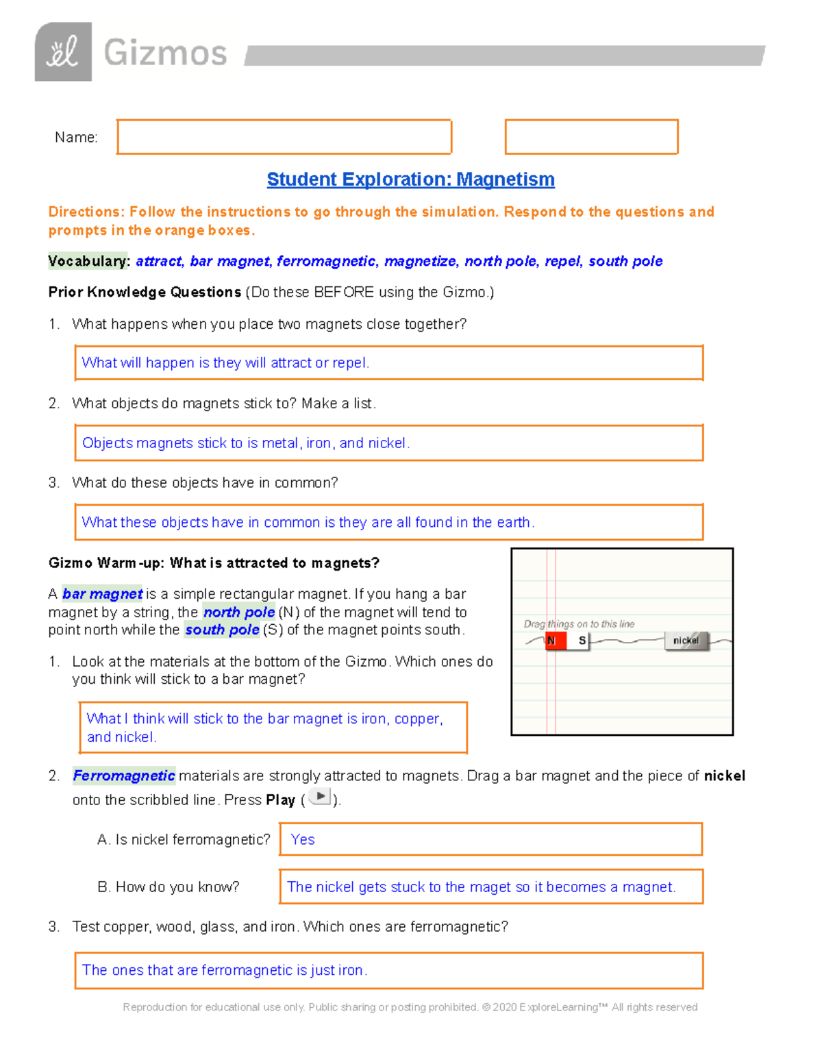 Magnetism Exploration SE - Student Guide for Physics Concepts - Studocu