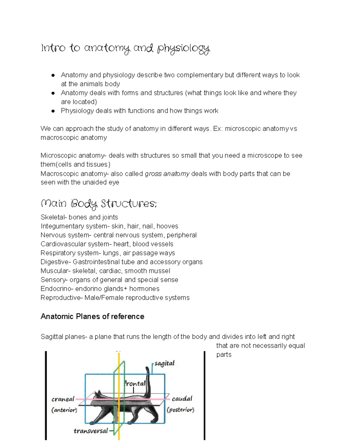 Chapter 1 Intro To Anatomy Physiology A P Studocu