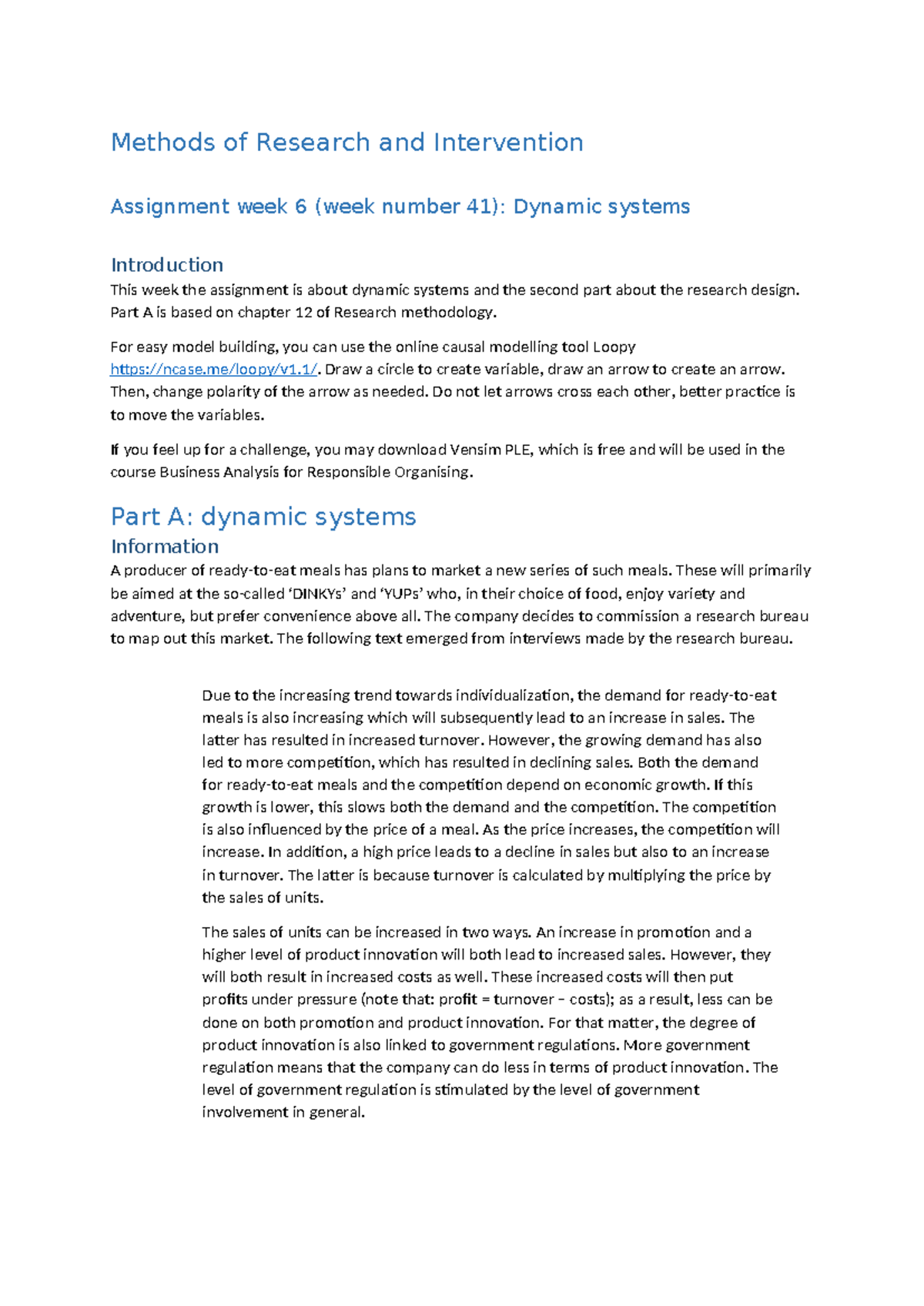 Assignment MRI Week 6 2022: Dynamic Systems Research Overview - Studeersnel