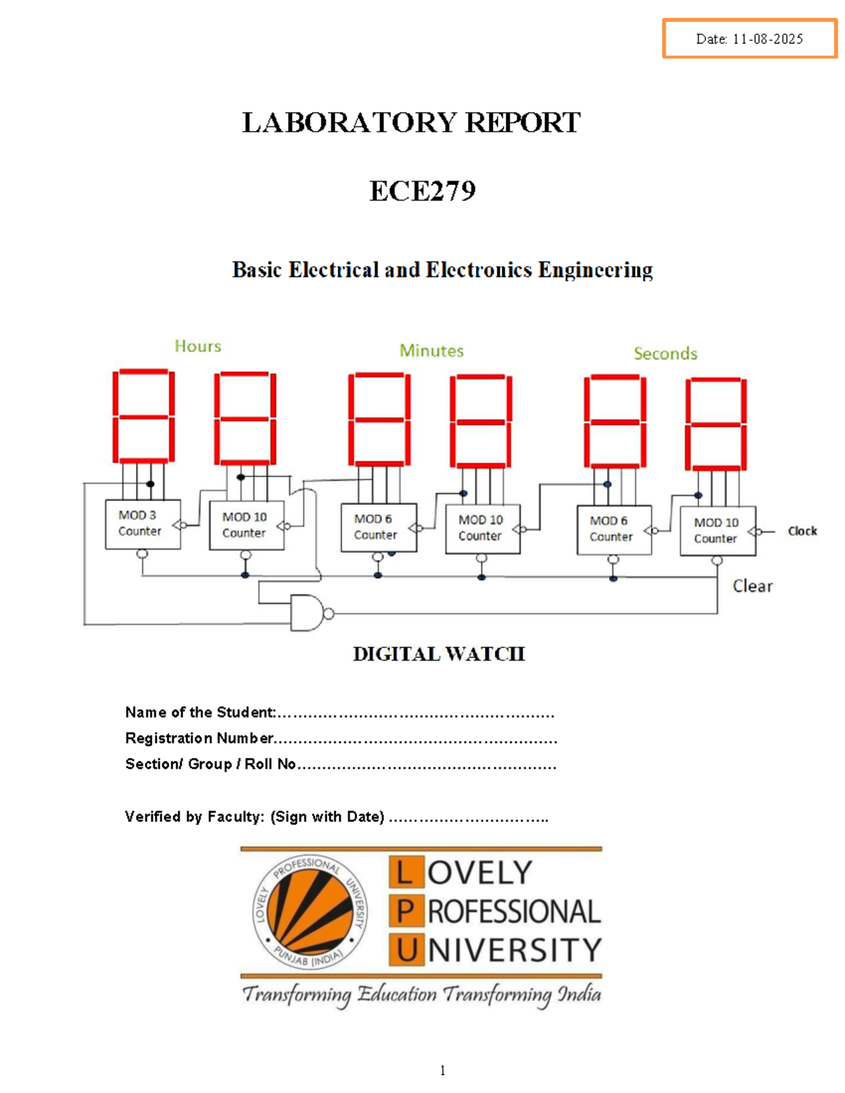 Laboratory Report for ECE279: Electronics Experiments and Safety ...