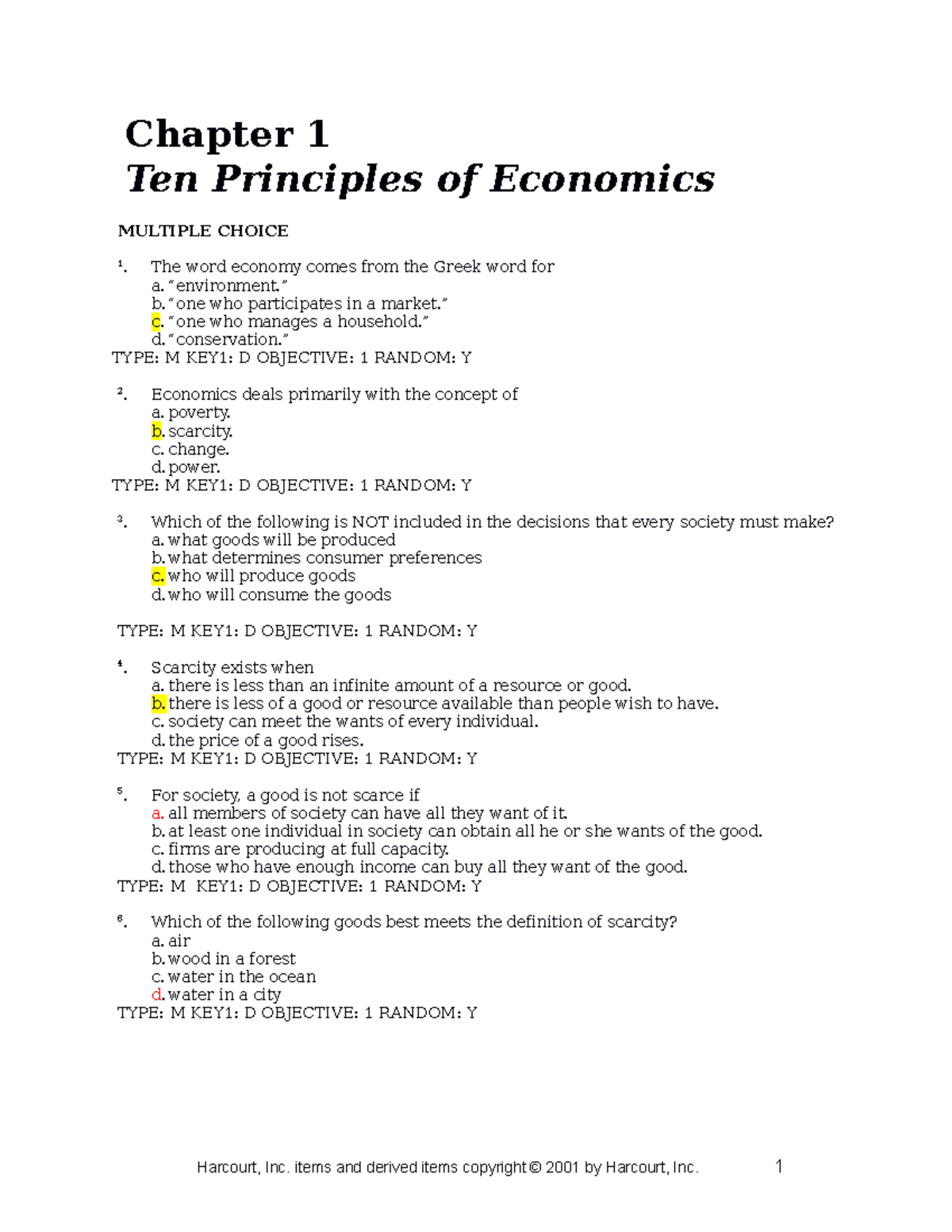 Chap01 - bfdhbdgfb - Chapter 1 Ten Principles of Economics MULTIPLE ...