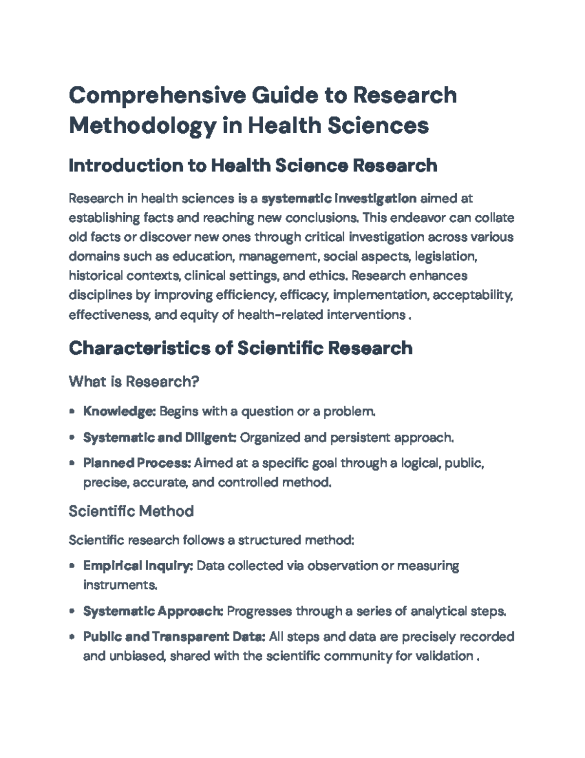 Comprehensive Guide to Research Methodology in Health Sciences ...