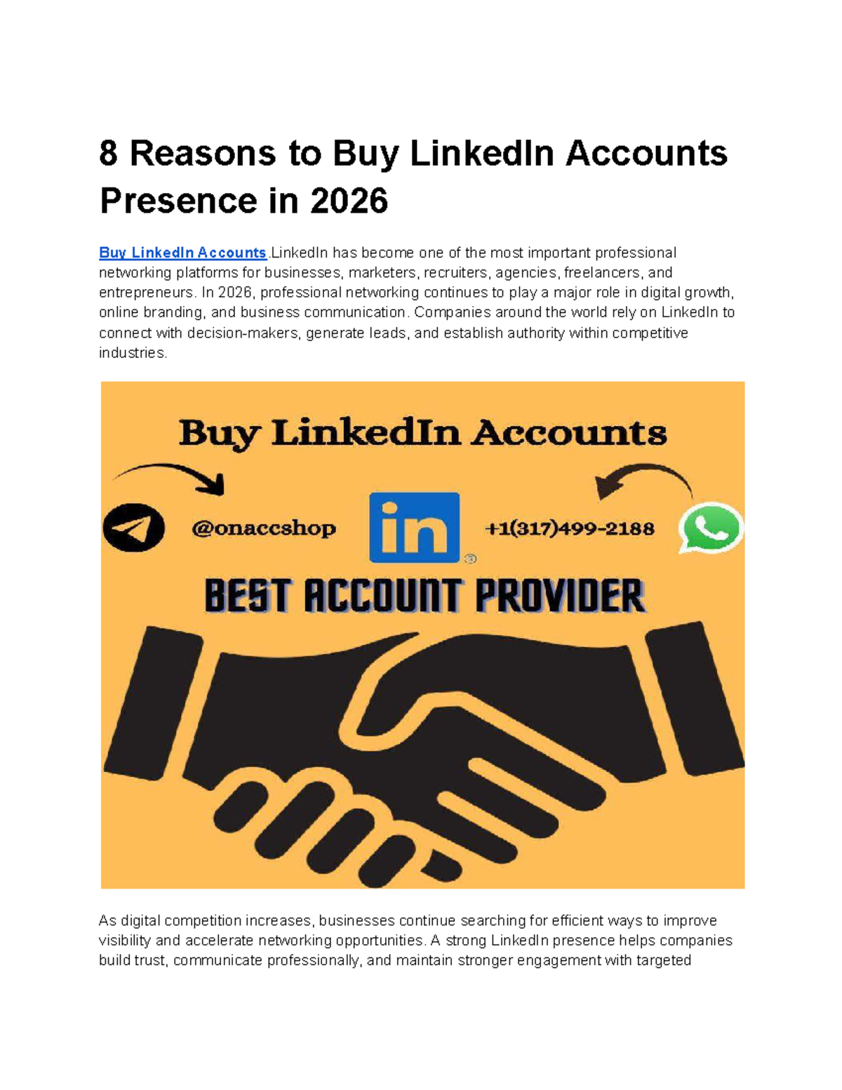 8 Reasons to Invest in LinkedIn Accounts for 2026 Growth - Studocu