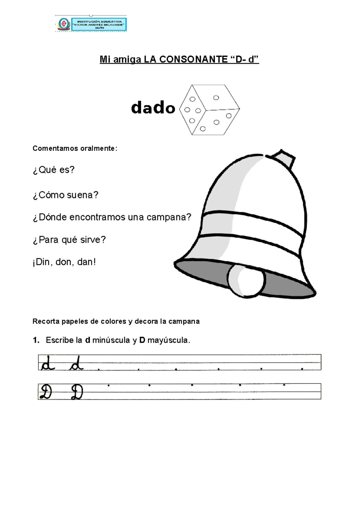 La Letra D para Primer Grado: Actividades y Ejercicios Excelentes - Document Preview