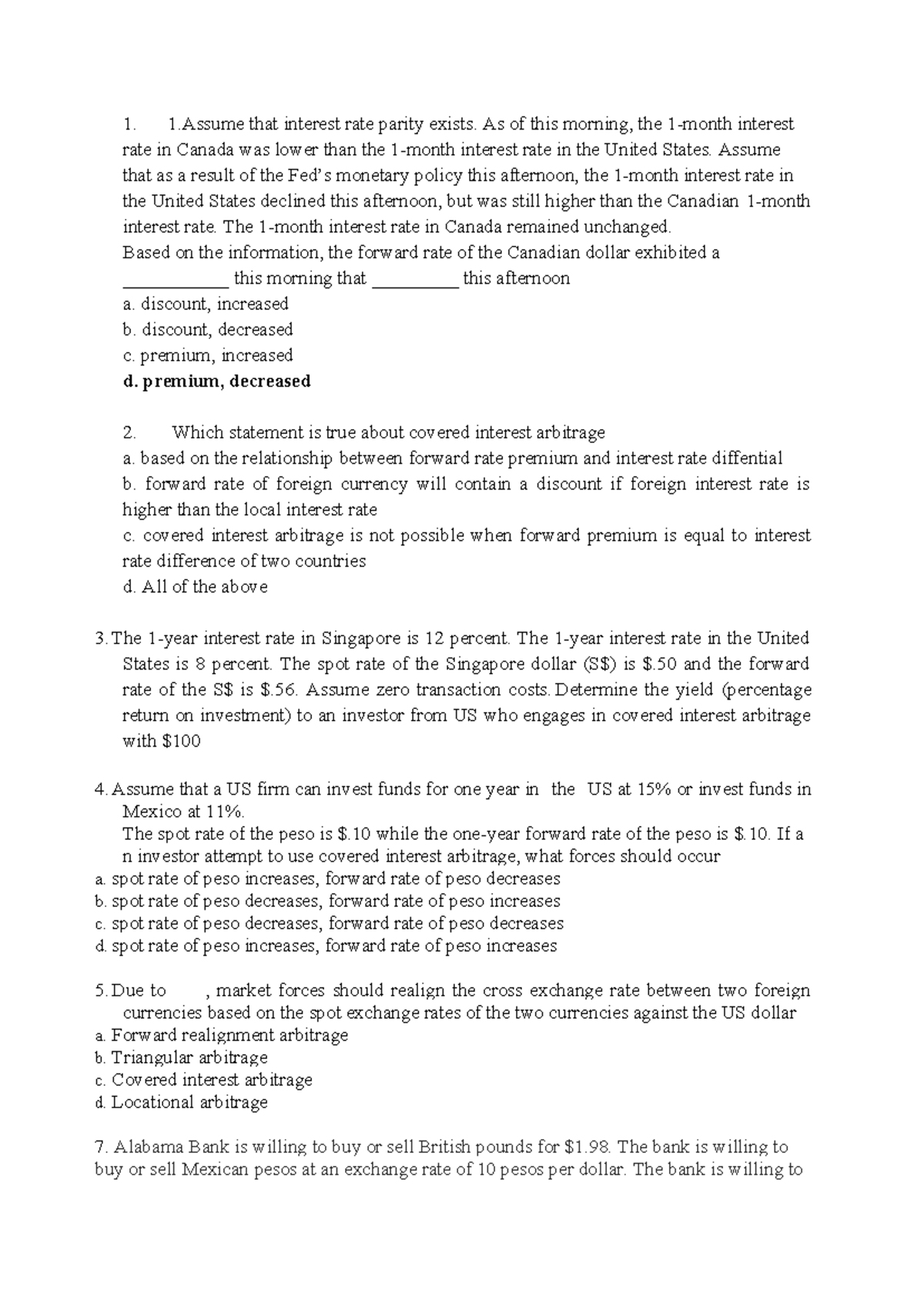 Final Exam Review: International Finance (IF301) - Studocu