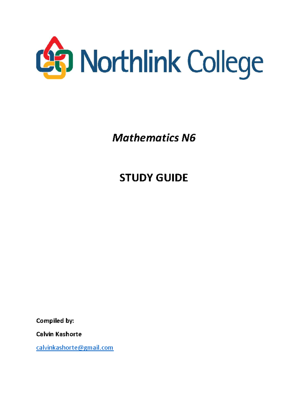 Mathematics N6 Study Guide: Key Concepts and Exam Prep - Studocu