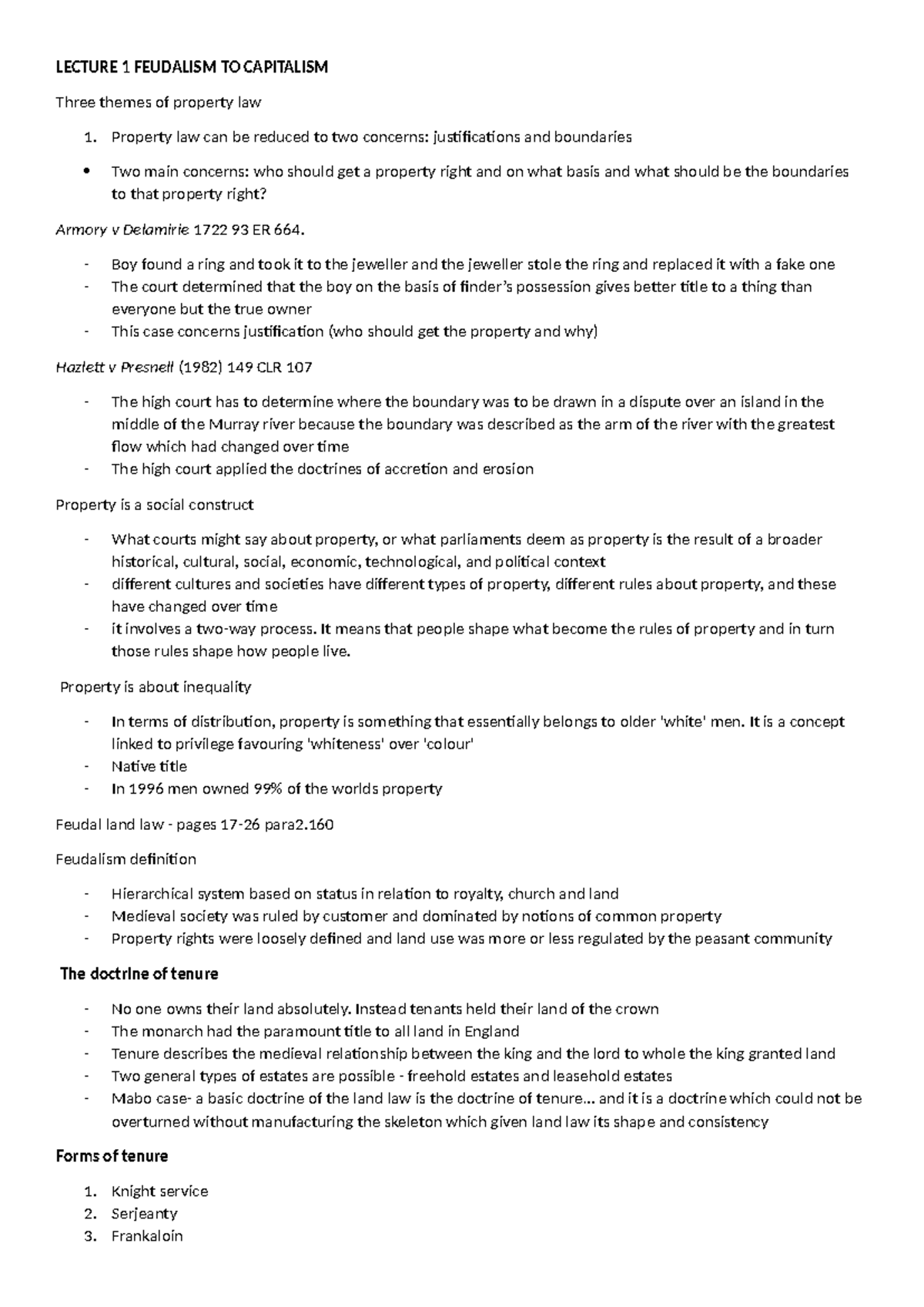 Final Exam Notes on Mabo and Native Title (Law 101) - Studocu