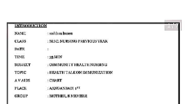 Ilide - BSC nursing - INTRODUCTION NAME CLASS DATE TIME SUBJECT TOPIC ...