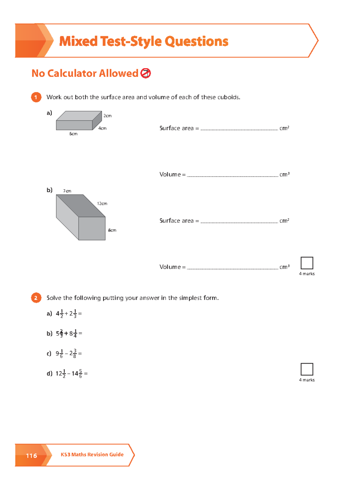 Collins KS3 Maths Revision: Mixed Test-Style Questions 1 - Studocu