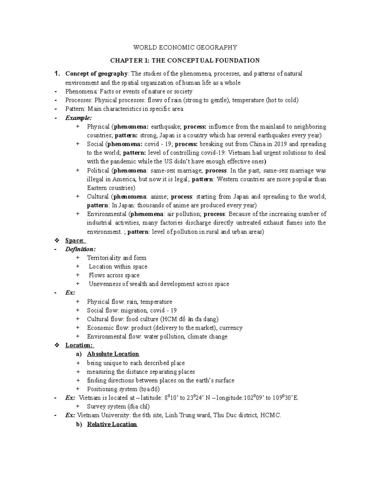 GEO Midterm Study Guide: Economic Geography Concepts & Changes - Studocu