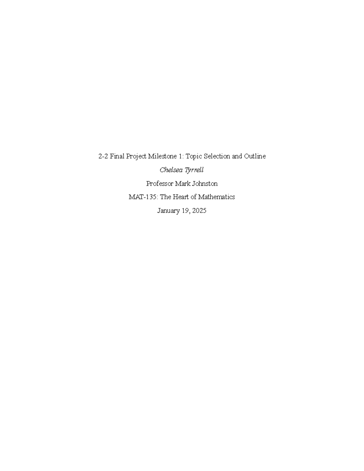 2-2 Final Project Milestone 1 - Topic Selection and Outline - This ...