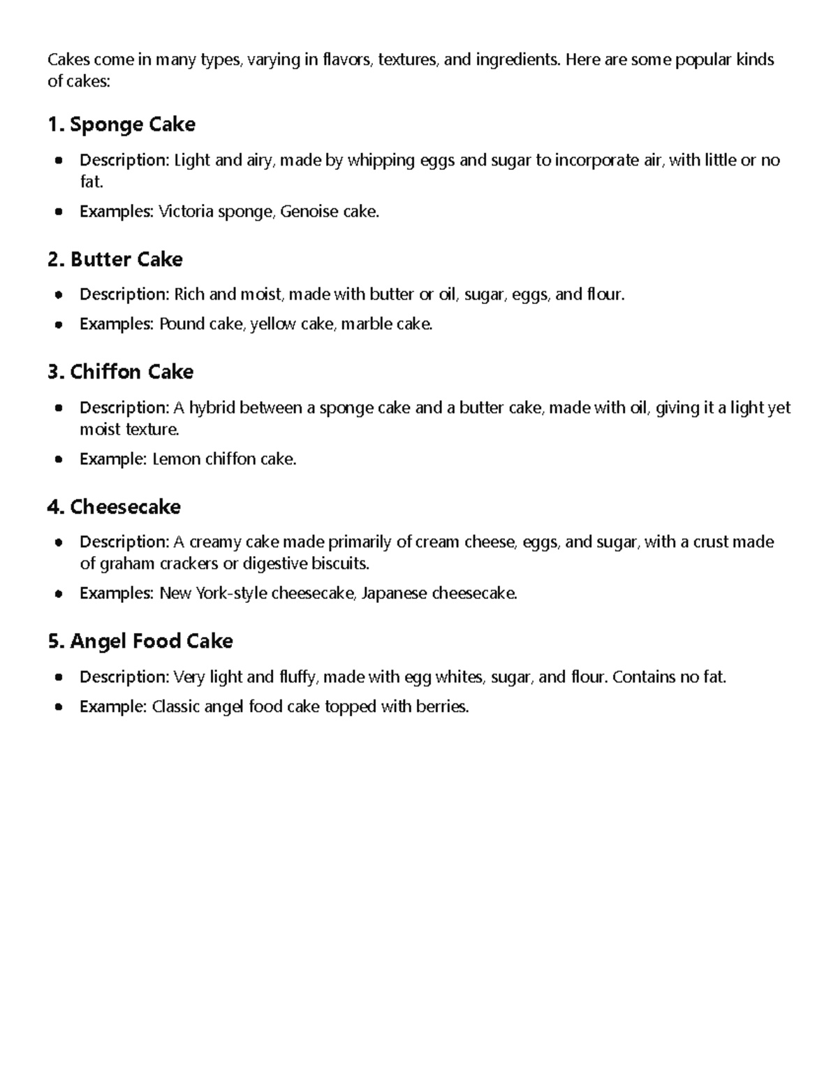 Dfs - eng - Cakes come in many types, varying in flavors, textures, and ...