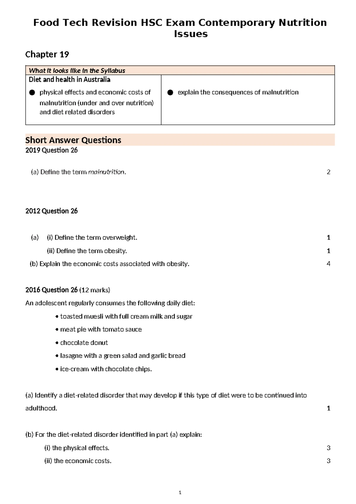 Food Technology Stage 6 Syllabus Overview and Key Learnings - Studocu