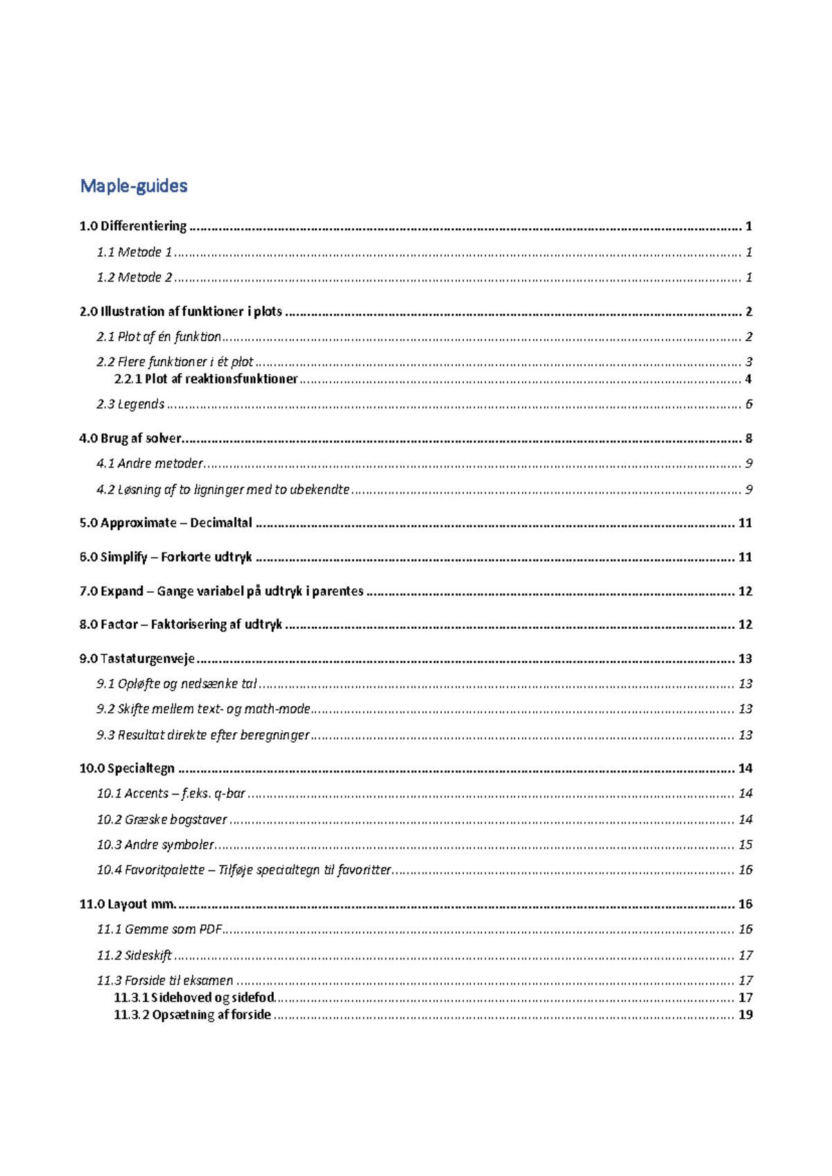 Maple Guides: Differentiering, Plotting, and Equation Solutions - Studocu