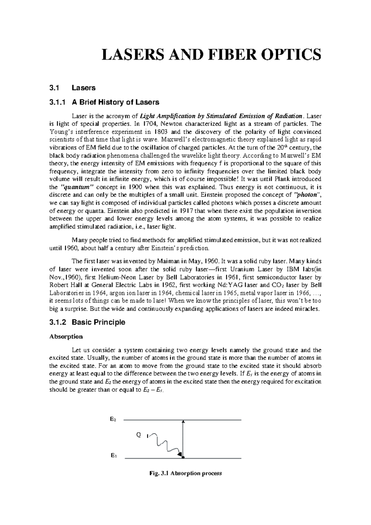Unit 5: Introduction to Lasers and Fiber Optics Concepts - Studocu