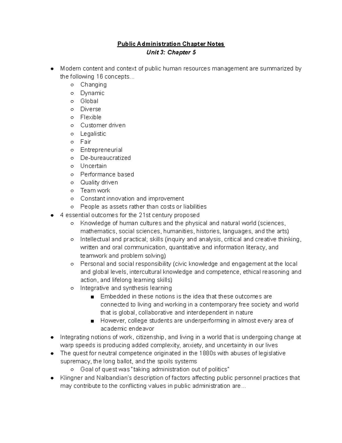 Public Admin Notes Chapter 5 - Public Administration Chapter Notes Unit ...
