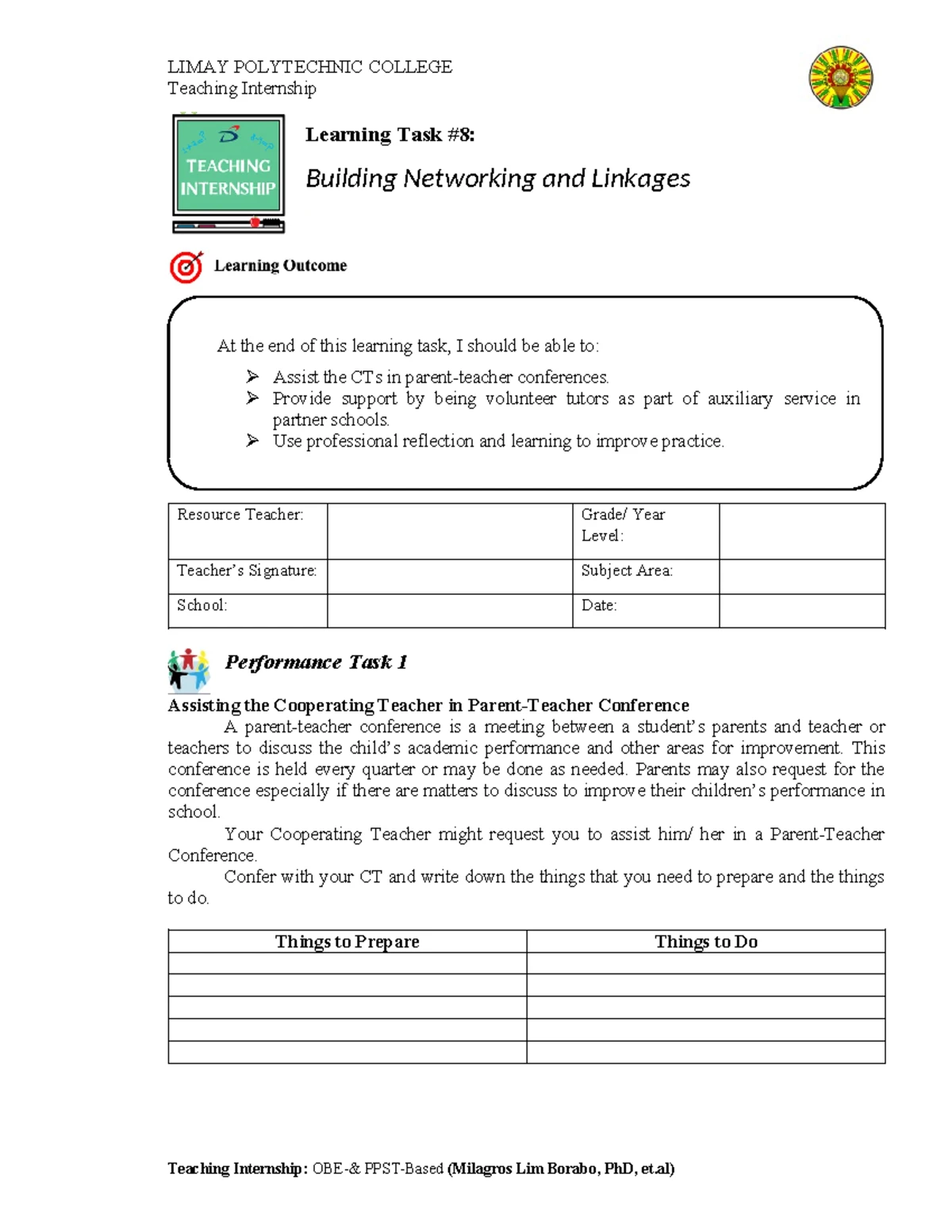 Conducting Demonstration Lessons: Learning Task 6 for Teaching ...
